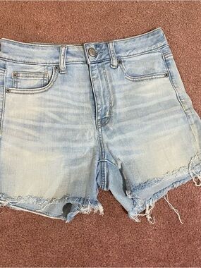 American Eagle Outfitters Light Blue Distressed Denim Shorts
